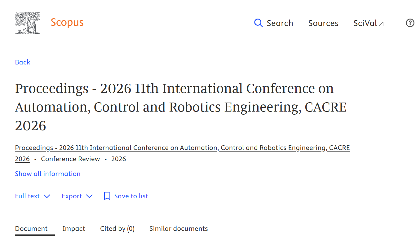 CACRE 2026 Scopus indexing proof